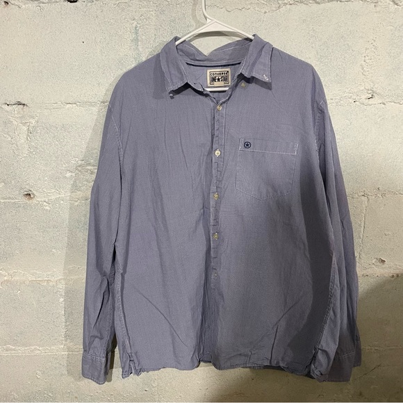 Converse one star button down shirt mens size XL blue white - Picture 1 of 3